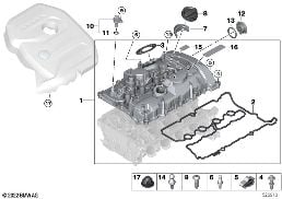 CYLINDER HEAD COVER/MOUNTING PARTS diagram for BMW 7 Series G11 730i