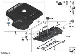 CYLINDER HEAD COVER/MOUNTING PARTS diagram for BMW X3 G01 LCI 30i