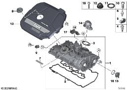 Kleppendeksel/Aanbouwdelen diagram for BMW X1L F49 LCI X1 25Li