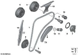 TIMING GEAR TIMING CHAIN TOP diagram for BMW 7 Series G11 730i