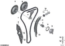 TIMING AND VALVE TRAIN-TIMING CHAIN diagram for BMW X3 G01 LCI 30i