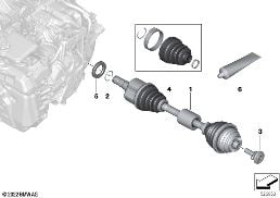 OUTPUT SHAFT FRONT LEFT diagram for BMW 2 Series F74 Gran Coupé 228 xDrive