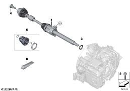 F アウトプット シャフト RH diagram for BMW 2 Series U06 Active Tourer 223i