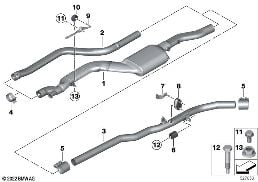 前消音器 diagram for BMW 5 Series F10 LCI 520d