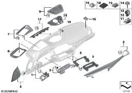 MOUNTING PARTS, I-PANEL, TOP diagram for BMW 3 Series G21 Touring LCI 320d
