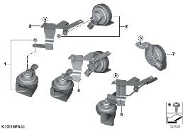 Sygnał dźwiękowy diagram for BMW MINI F56 LCI JCW