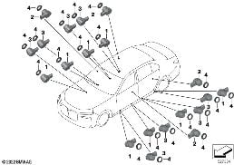 Park Distance Control (PDC/PMA) diagram for BMW 7 Series G70 750eX