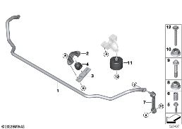 Stabilizator tylny diagram for BMW 7 Series G70 740dX