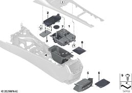 STORAGE TRAY, CENTER CONSOLE diagram for BMW 7 Series G70 i7 xDrive60