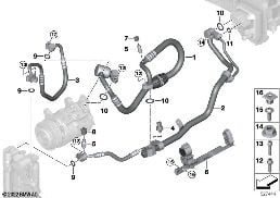 COOLANT LINES diagram for BMW 7 Series G70 740i