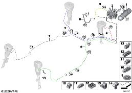 Regulacja poziomu/Przewody/Elem. dod. diagram for BMW 7 Series G70 M760eX