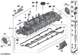 Tampa das válvulas/peças adicionais diagram for BMW 3 Series G20 Berlina LCI M340i