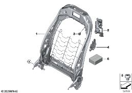 SEAT, FRONT, BACKREST FRAME