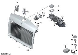 Grille de calandre / enjoliveur capot diagram for BMW Rolls-Royce Phantom RR11 Phantom