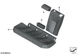 INDIVIDUAL SPORTS SEAT COVER, REAR diagram for BMW 4 Series G26 Gran Coupé 430iX
