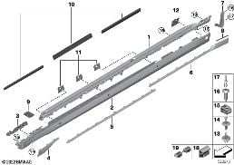 M COVER FOR ROCKER PANEL / WHEEL ARCH diagram for BMW 7 Series G70 i7 xDrive60