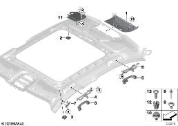 取付部品 ルーフ ライナー diagram for BMW 5 Series G60 セダン 520dX
