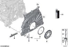 TIMING CASE COVER diagram for BMW 5 Series G60 Sedan 520i