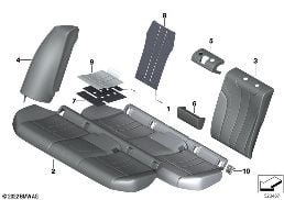 REAR SEAT UPHOLSTERY AND COVER LINES diagram for BMW 5 Series G30 530e