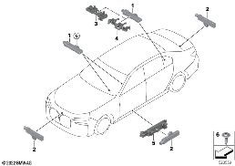 Poj. części anteny funkc. dost. komf. diagram for BMW 7 Series G70 740iX