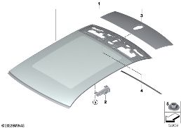 Dach panoramiczny, pokrywa szklana diagram for BMW 7 Series G70 740iX
