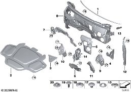 Isolazione insonorizione anteriore diagram for BMW X6 G06 LCI 30dX