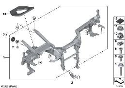 CARRIER INSTRUMENT PANEL diagram for BMW 7 Series G70 i7 xDrive60