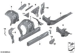 WHEELHOUSE/ENGINE SUPPORT diagram for BMW 5 Series G61 Touring i5 xDrive40
