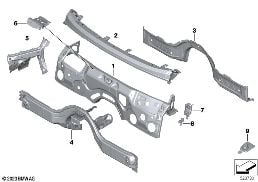SPLASH WALL PARTS diagram for BMW 5 Series G61 Touring i5 xDrive40