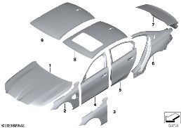 Zewn. pokrycie diagram for BMW 5 Series G60 sedan 520i