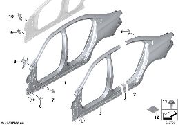 Szkielet boczny diagram for BMW 5 Series G60 sedan 520i