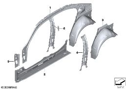 Szkielet boczny, wewn. diagram for BMW 5 Series G60 sedan 520i
