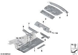 Ścianka działowa bagażnika/elem. podł. diagram for BMW 5 Series G60 sedan 520i