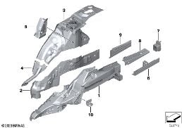 Wnęka koła, tylna diagram for BMW 5 Series G60 sedan 520i