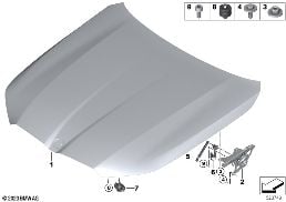 HOOD / MOUNTED PARTS diagram for BMW 5 Series G61 Touring i5 xDrive40