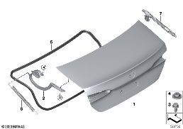 Pokrywa bagażnika diagram for BMW 5 Series G60 sedan 520i