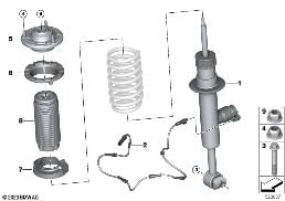 SPRING STRUT REAR / VDC