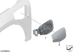 Víko nabíjecí zásuvky přední diagram for BMW X1 U11 25eX