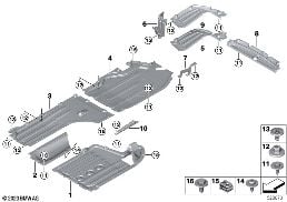 Unterbodenverkleidung diagram for BMW X5 G05 LCI 40iX