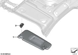 Ind. osłona przeciwsłon. Alcantara diagram for BMW 7 Series G70 740iX