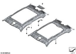 Individual podsufitka Alcantara diagram for BMW 7 Series G70 740iX