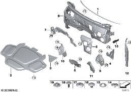 Zvuková izolace přední diagram for BMW X5 G05 LCI 50eX