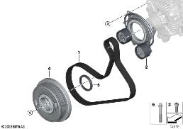 BELT DRIVE-VIBRATION DAMPER diagram for BMW 5 Series G60 Sedan 520i
