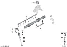 VALVE TIMING GEAR, CAMSHAFT, OUTLET diagram for BMW 5 Series G60 Sedan 520i