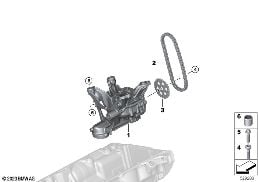 LUBRICATION SYSTEM/OIL PUMP WITH DRIVE diagram for BMW 5 Series G60 Sedan 520i