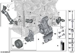 COOLING SYSTEM-COOLANT PUMP diagram for BMW 5 Series G60 Sedan 520i