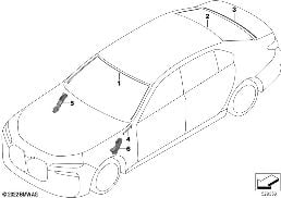WINDOW MOUNTING PARTS diagram for BMW 7 Series G70 i7 xDrive60