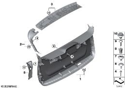 Bekled.kofferdeksel diagram for BMW X1 U11 20i