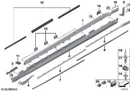 COVER DOOR SILL / WHEEL ARCH diagram for BMW 7 Series G70 i7 xDrive60
