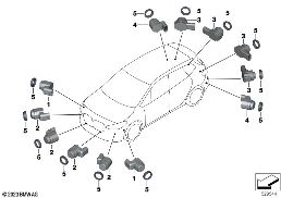 PARK DISTANCE CONTROL (PDC/PMA) diagram for BMW X1L U12 X1 20Li